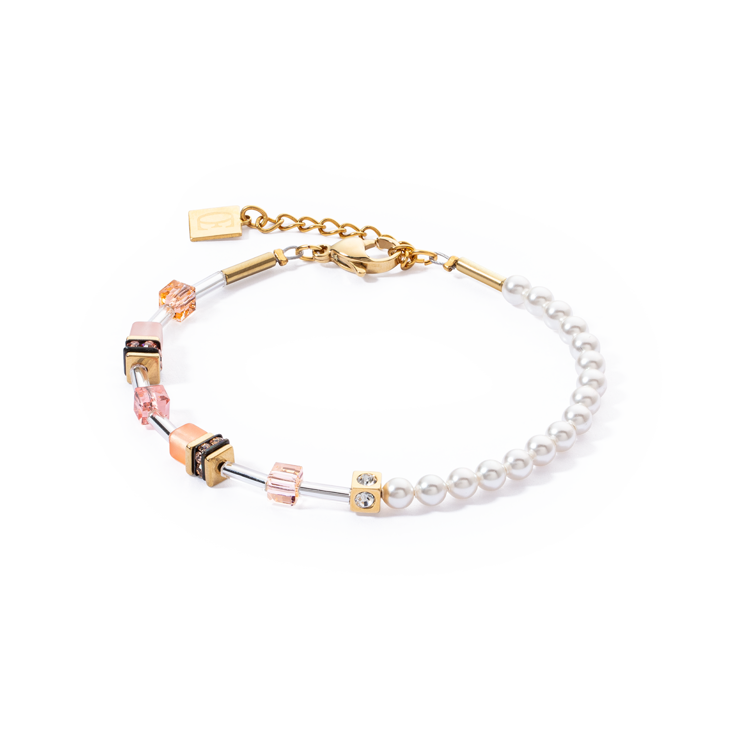 Bracciale GeoCUBE® Mini Fusion Pearls Apricot Crush