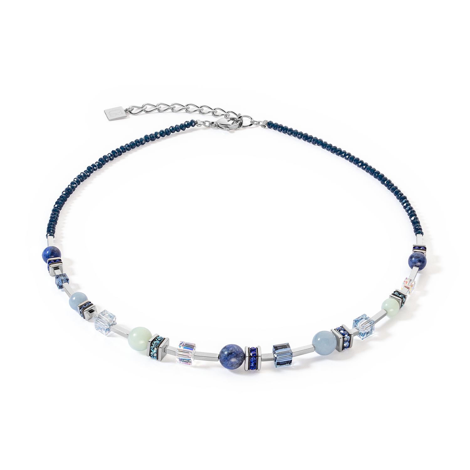 Collana Atlantis Spheres argento-blu
