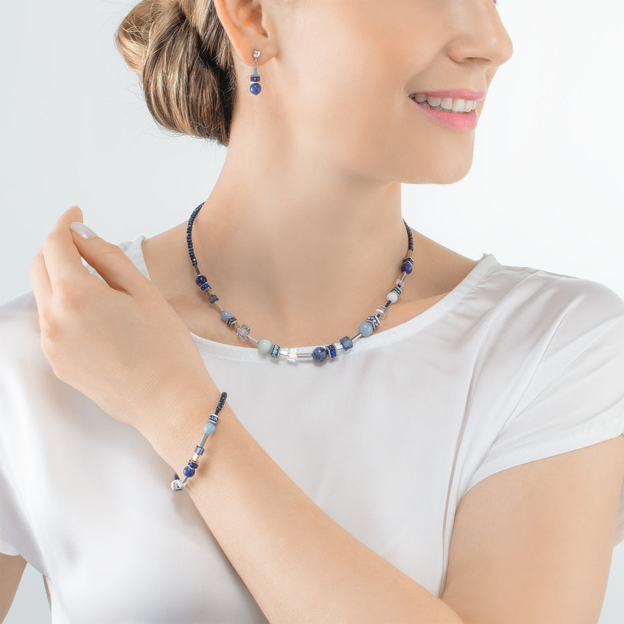 Collana Atlantis Spheres argento-blu