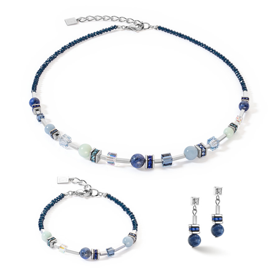 Orecchini Atlantis Spheres argento-blu