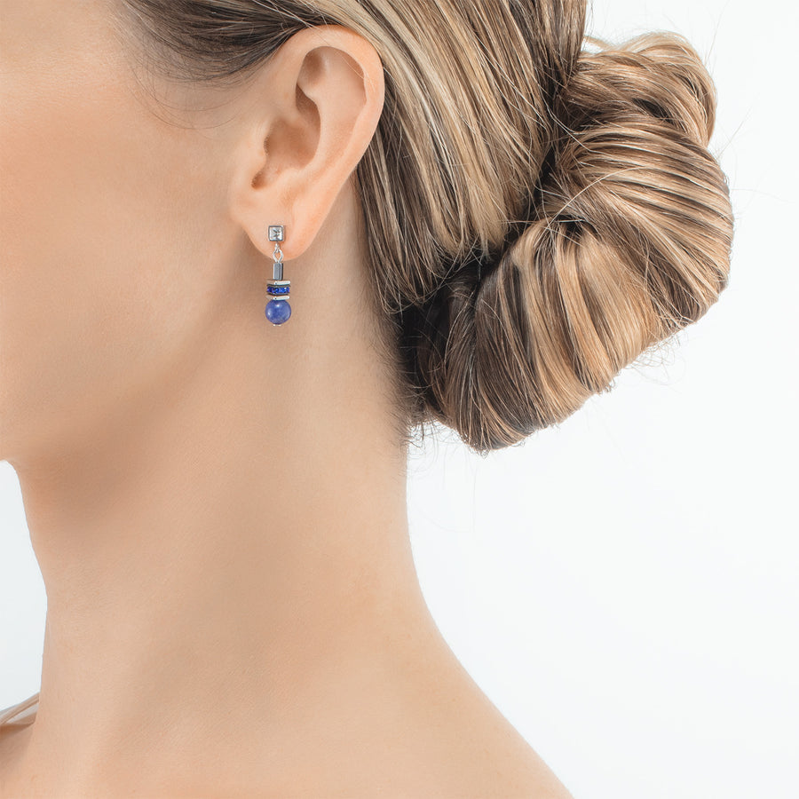 Orecchini Atlantis Spheres argento-blu