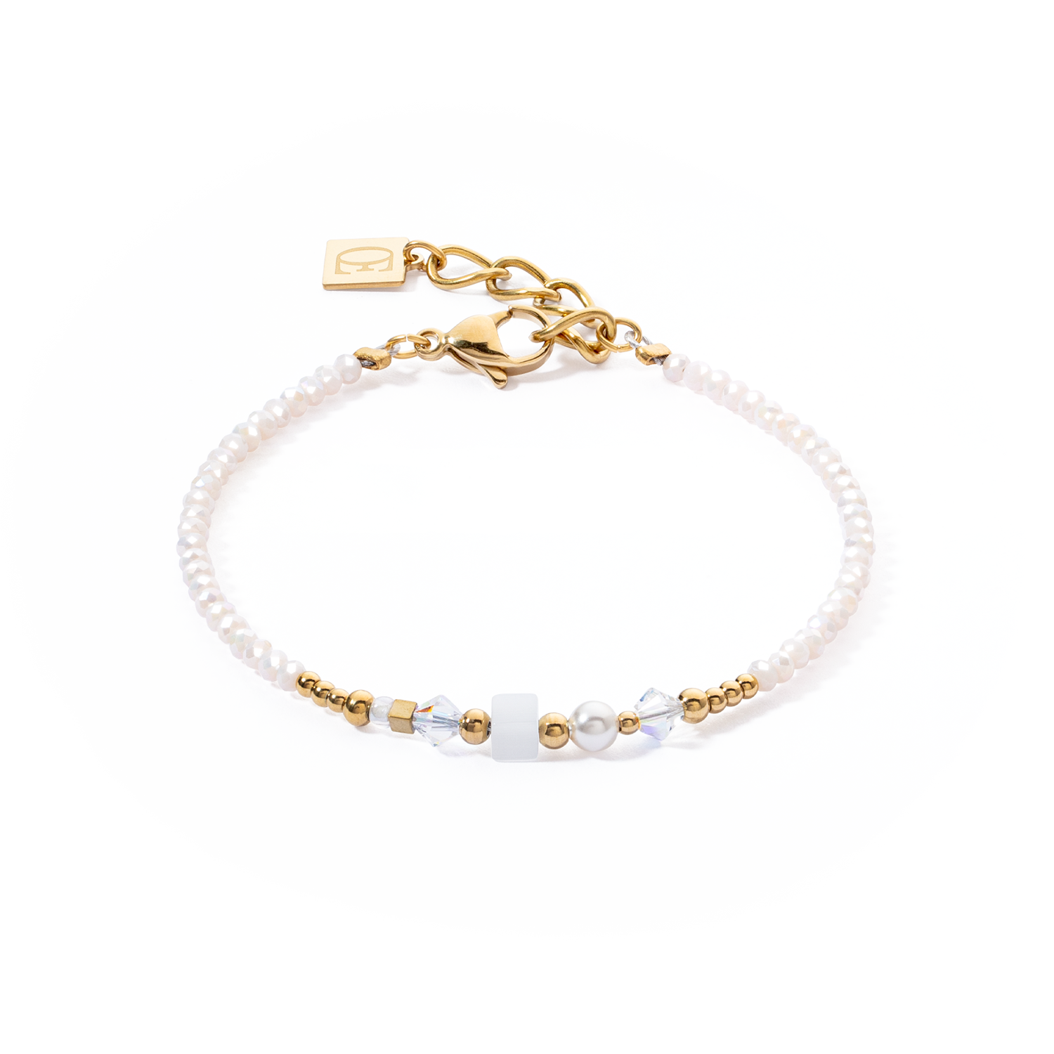 Bracciale Square Stripes oro-bianco