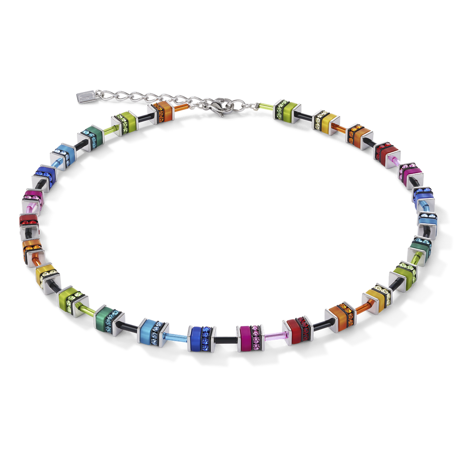 Collana GeoCUBE® classic Polaris & Strass multicolor