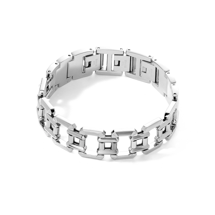 Bracciale gioiello in acciaio inox argento