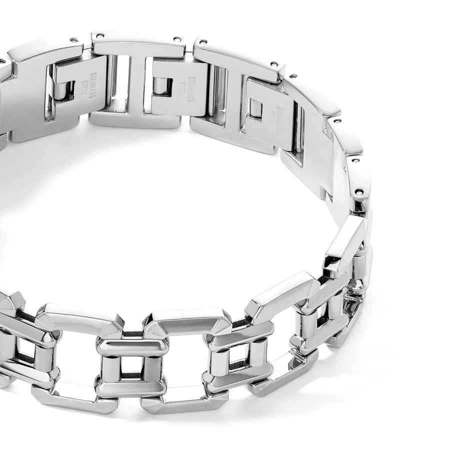 Bracciale gioiello in acciaio inox argento