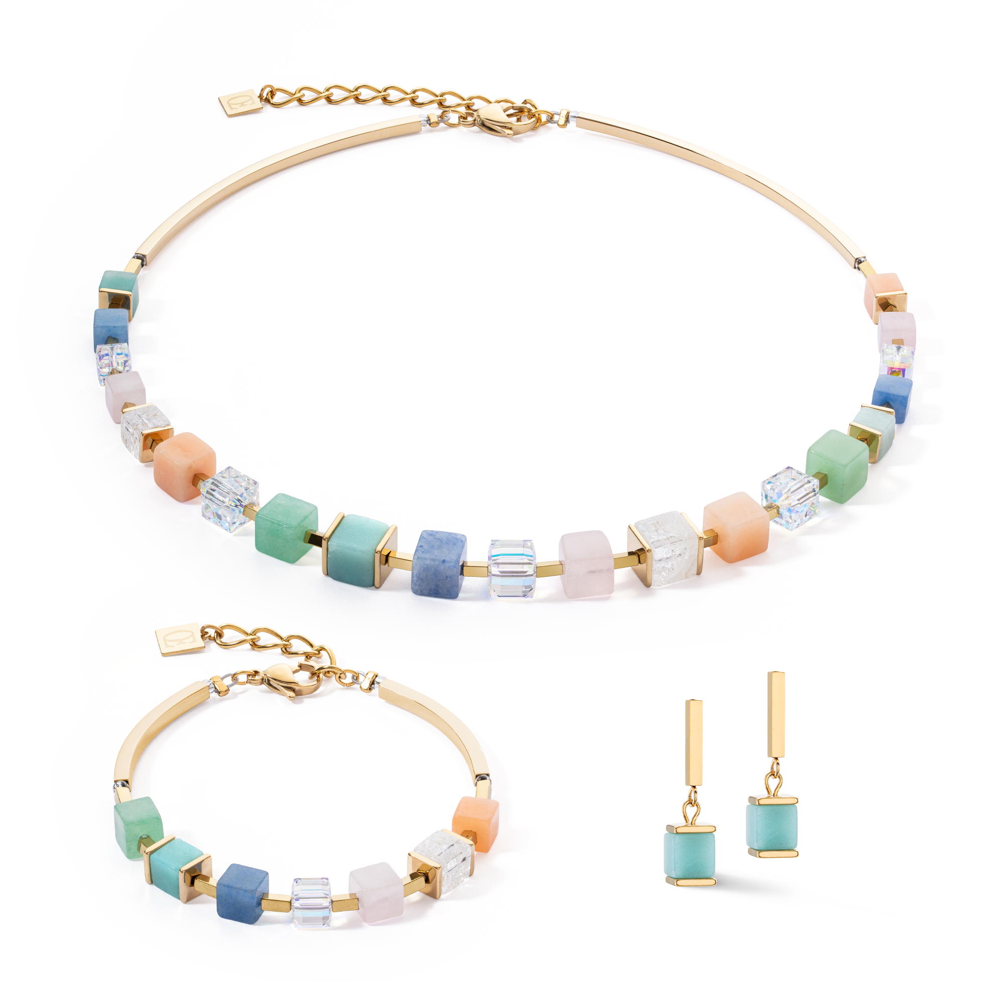 Collana Precious Statement Cubes multicolore-gentile