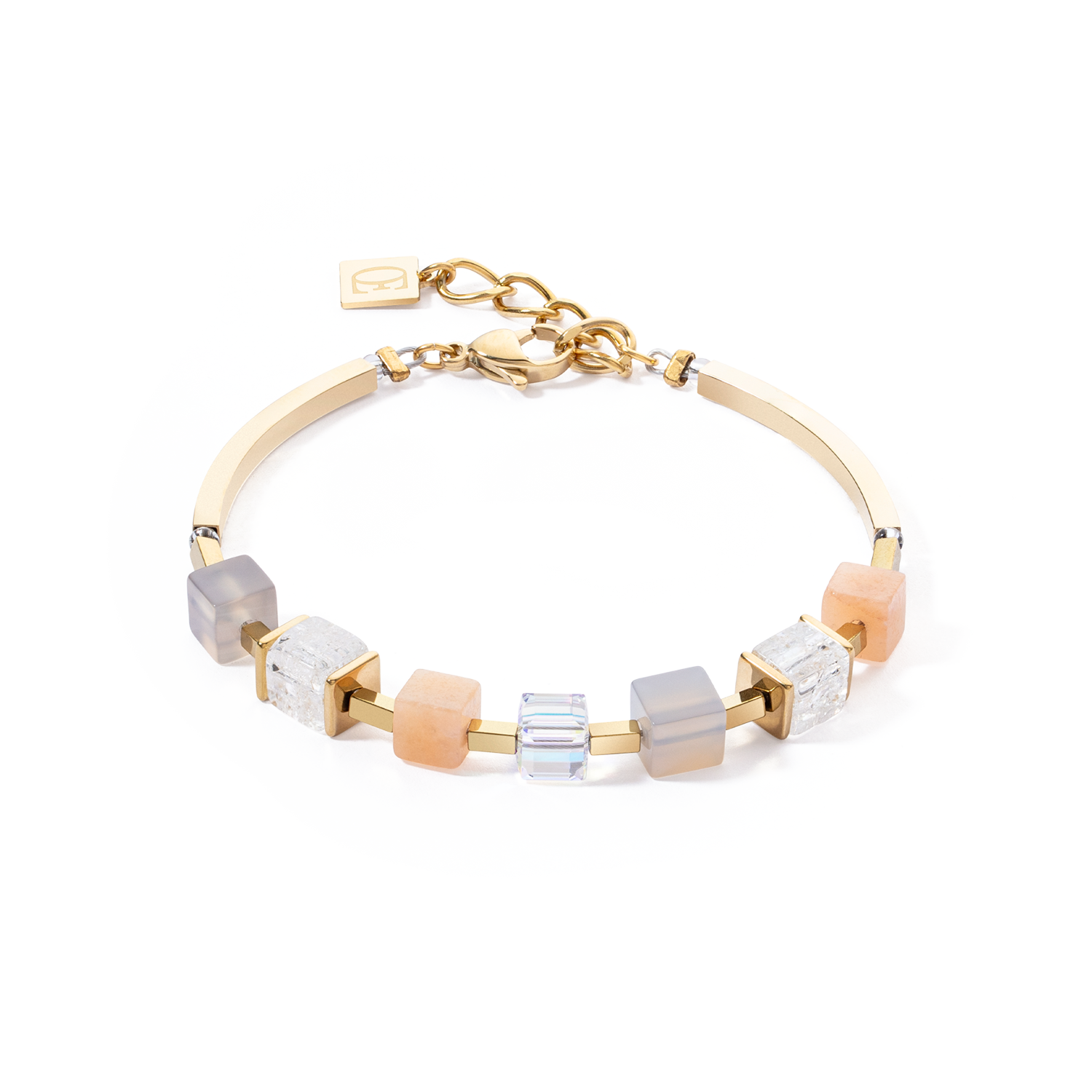 Bracciale Precious Statement Cubes grigio-pesca