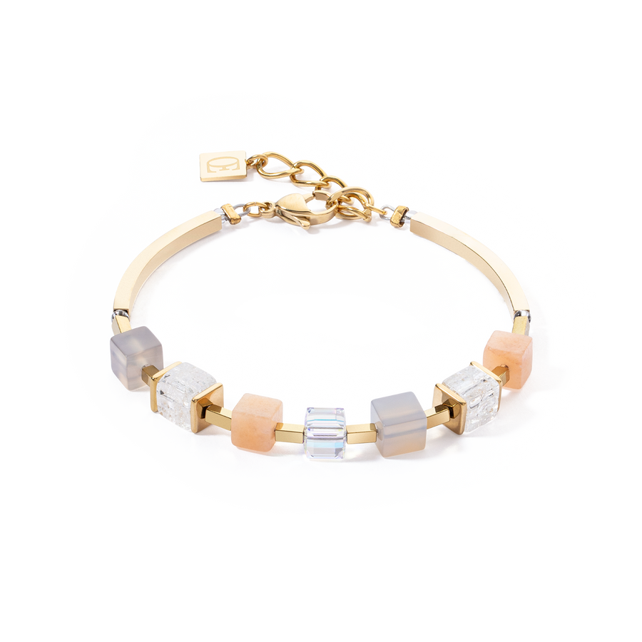 Bracciale Precious Statement Cubes grigio-pesca