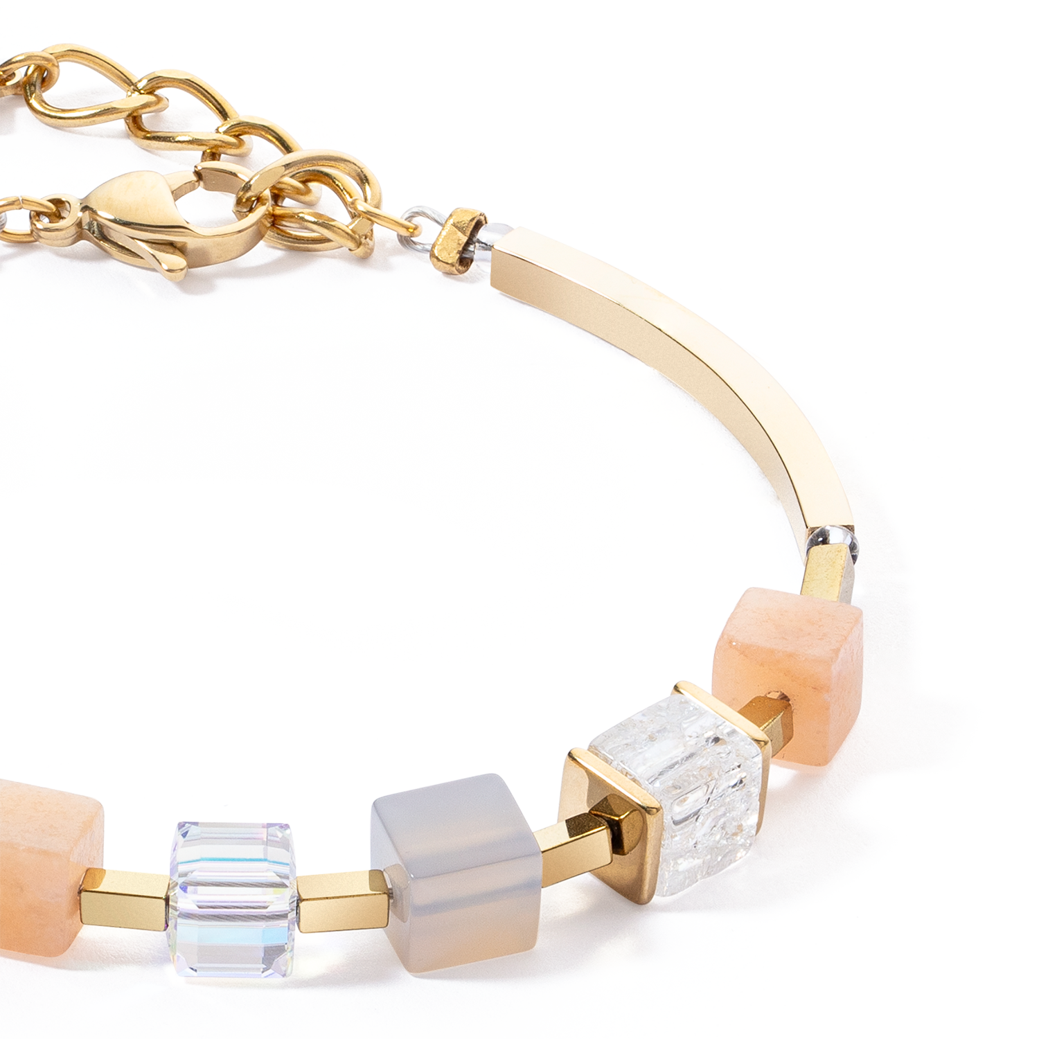 Bracciale Precious Statement Cubes grigio-pesca