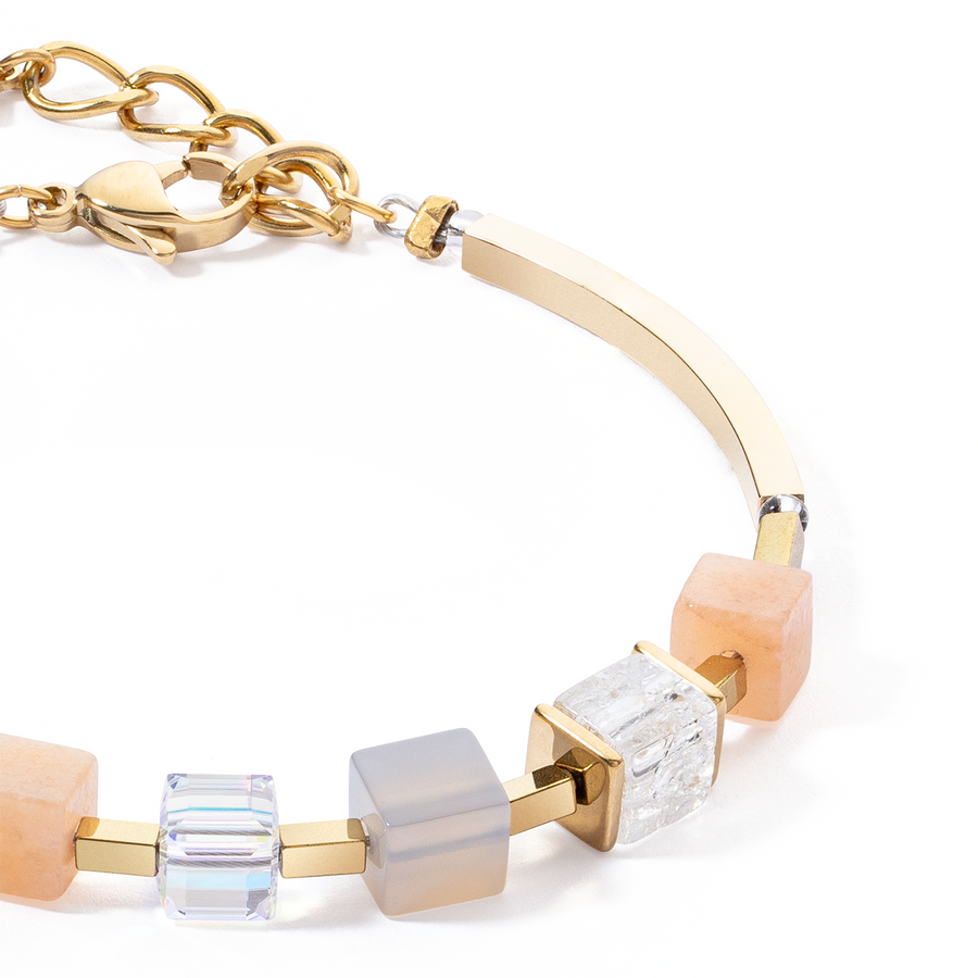 Bracciale Precious Statement Cubes grigio-pesca