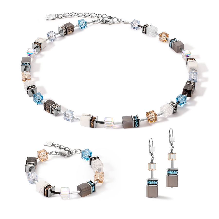 Collana GeoCUBE® Iconic Statement Precious aqua beige