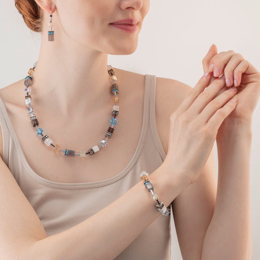 Collana GeoCUBE® Iconic Statement Precious aqua beige