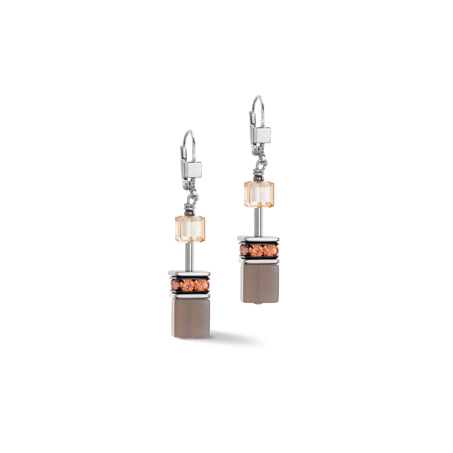 Orecchini GeoCUBE® Iconic Statement Precious cognac beige