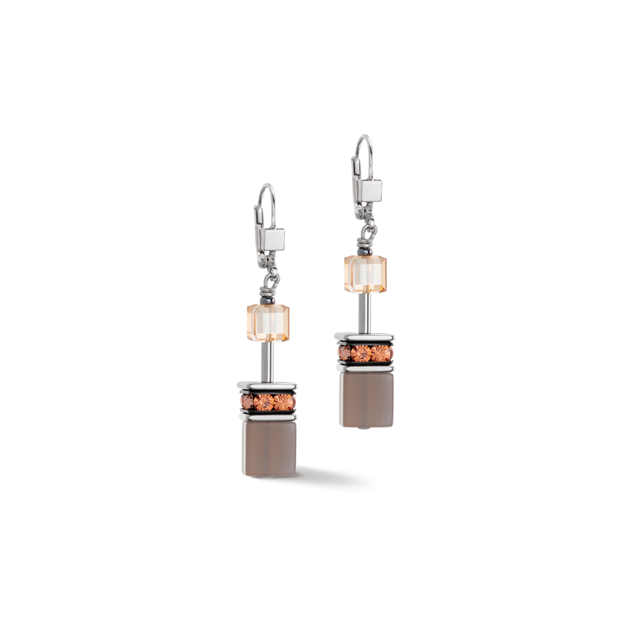 Orecchini GeoCUBE® Iconic Statement Precious cognac beige