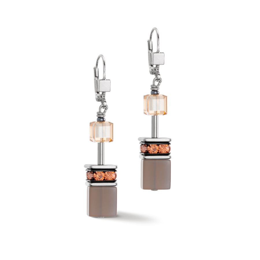 Orecchini GeoCUBE® Iconic Statement Precious cognac beige