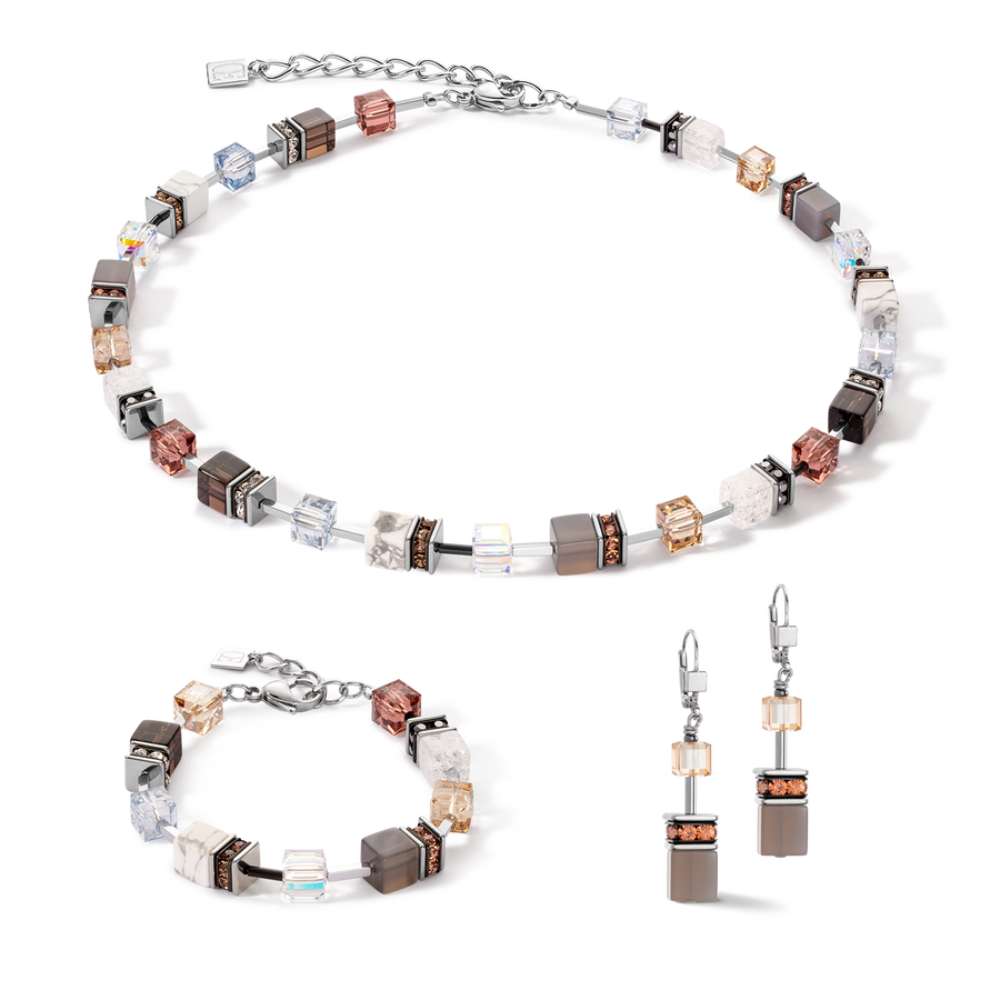 Orecchini GeoCUBE® Iconic Statement Precious cognac beige