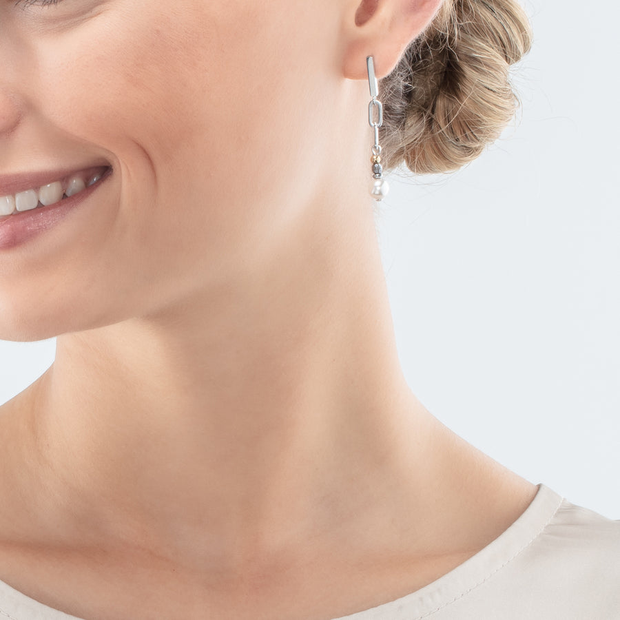 Orecchini Classic Layer argento-grigio