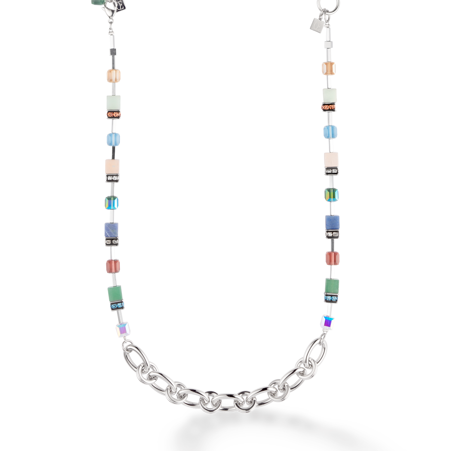 Collana GeoCUBE® Statement Precious Chunky Chain Multiwear 35 multicolor