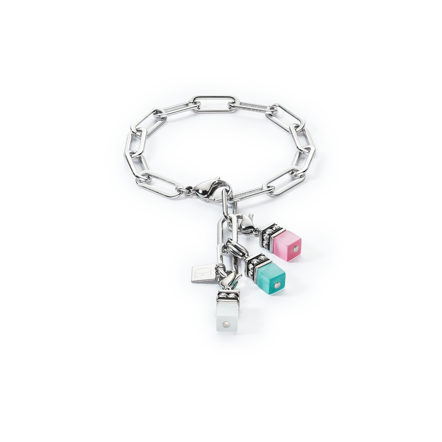 Bracciale Happy Iconic Cube Charms argento-pastello