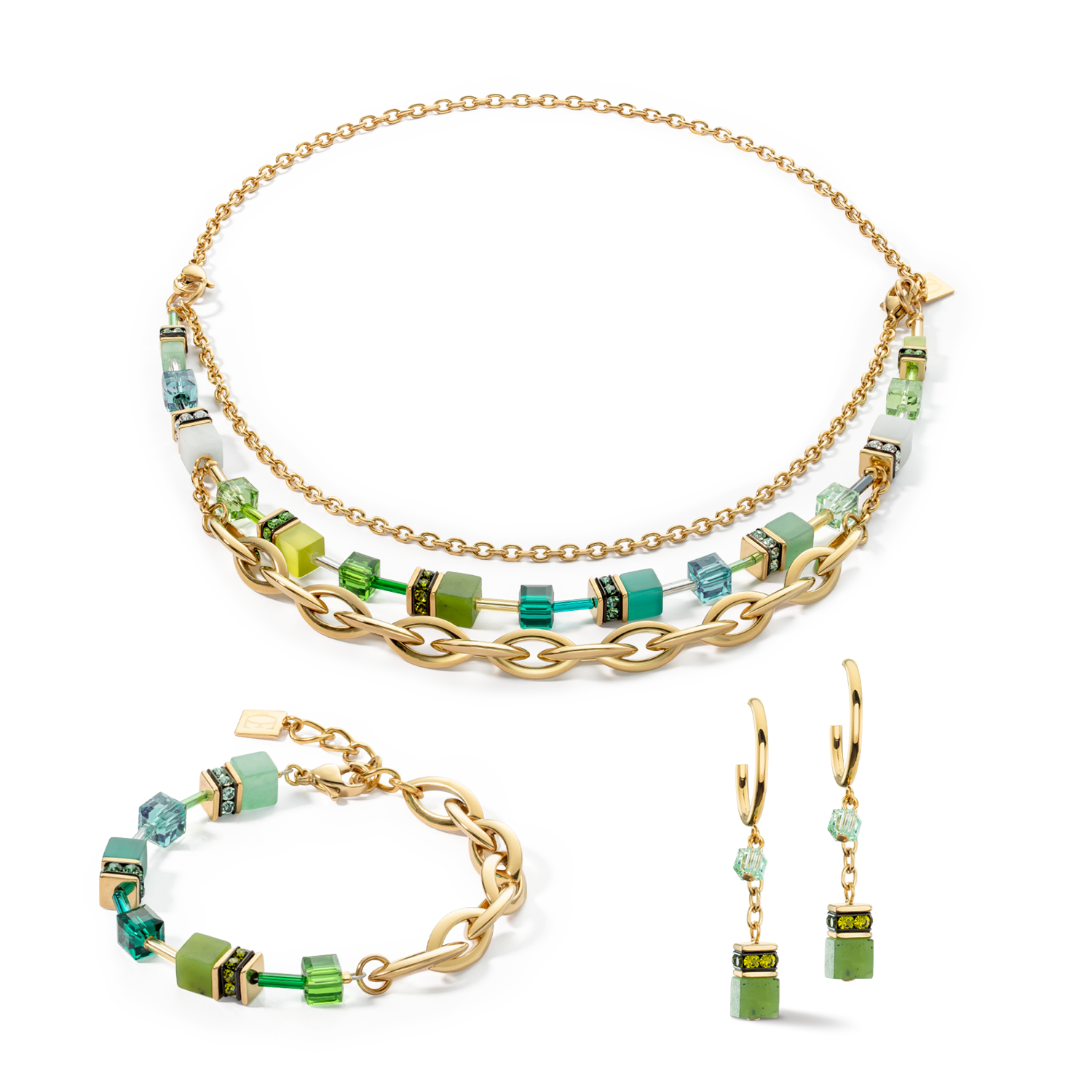 Bracciale GeoCUBE® Festive Layer oro-verde