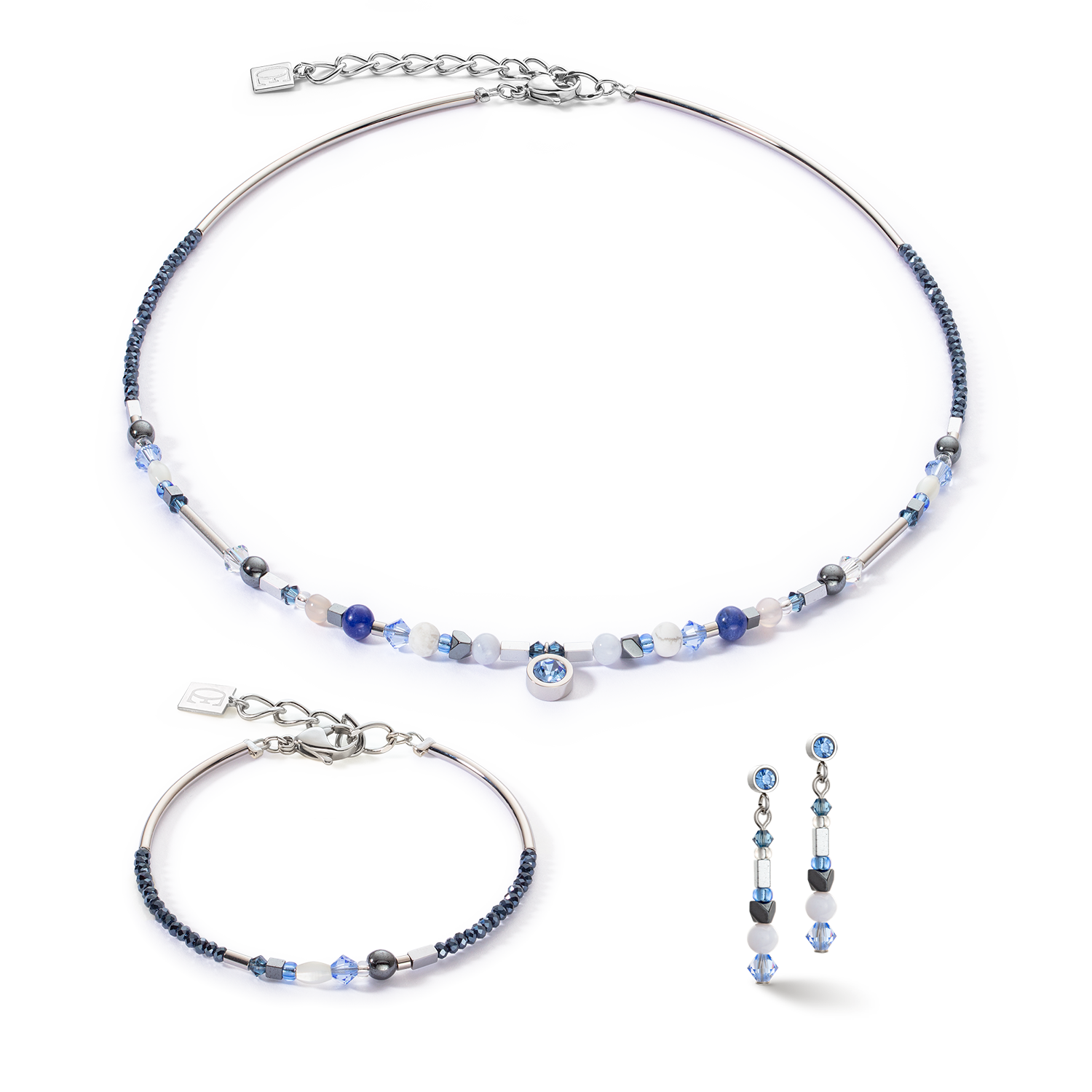 Collana Sparkling Dot Pietre Preziose blu