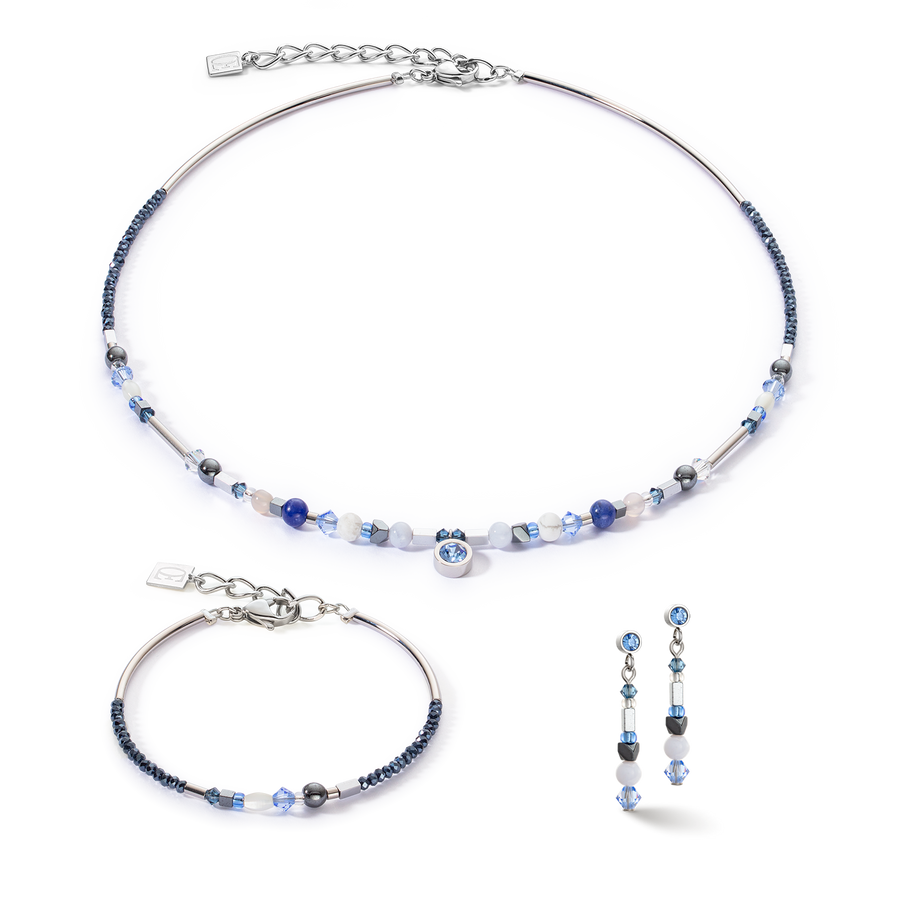 Collana Sparkling Dot Pietre Preziose blu