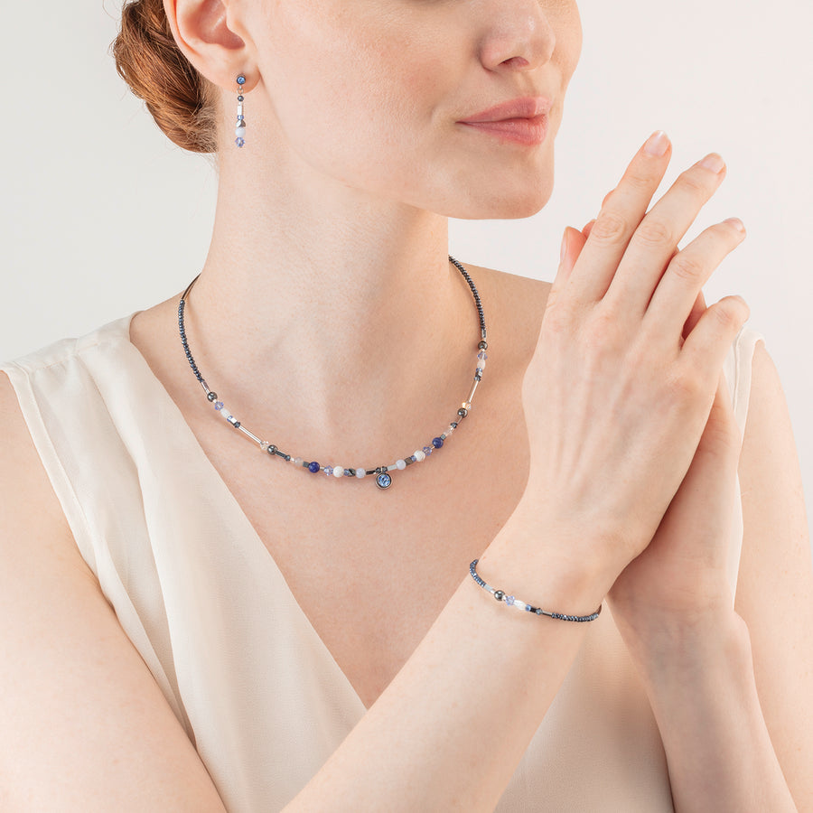 Collana Sparkling Dot Pietre Preziose blu