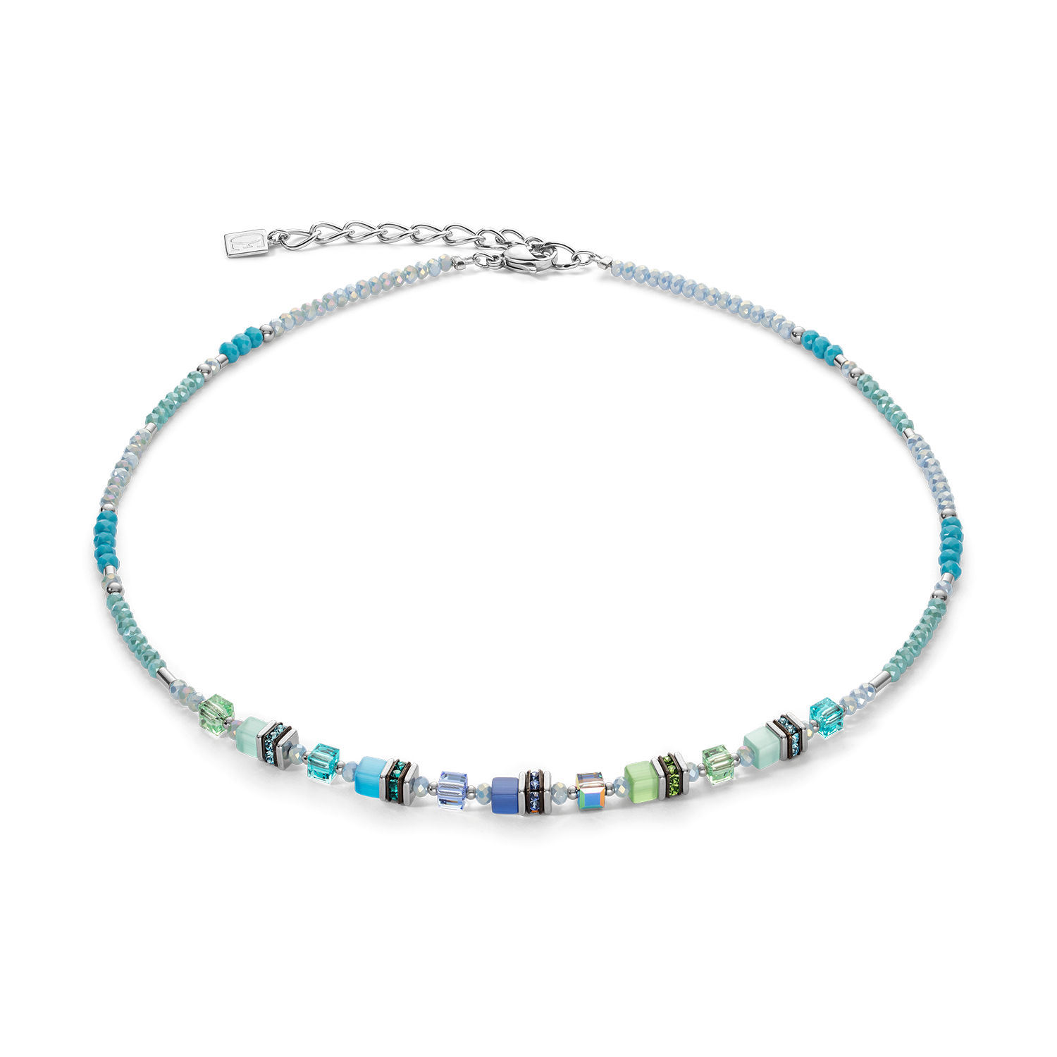 Collana Cube Story Sparkling blu verde