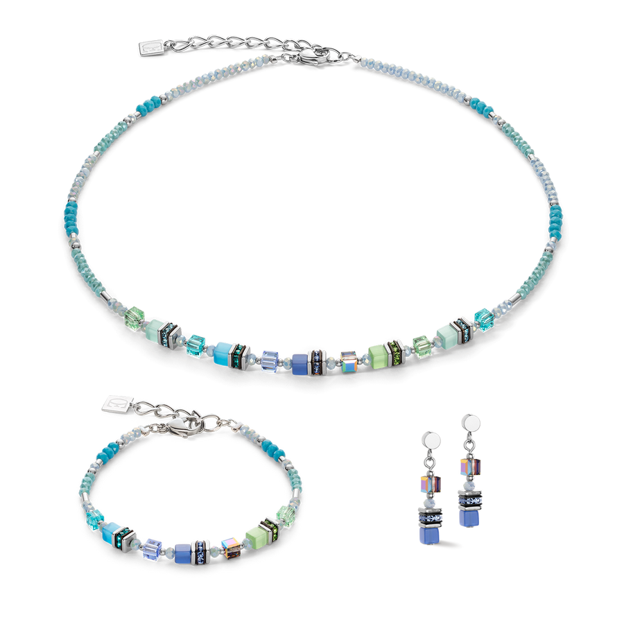 Collana Cube Story Sparkling blu verde