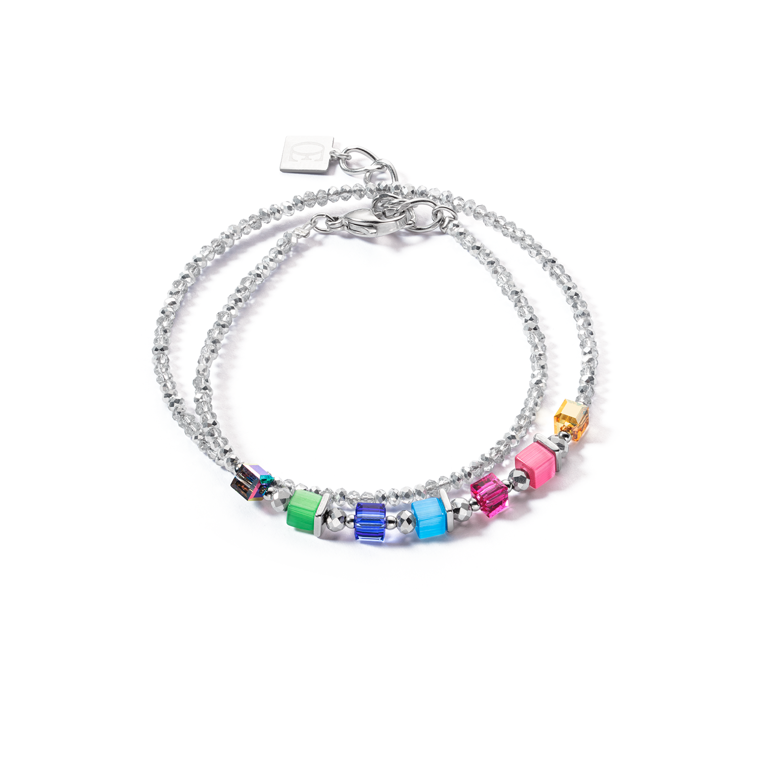 Joyful Colours Wrap bracciale argento rainbow