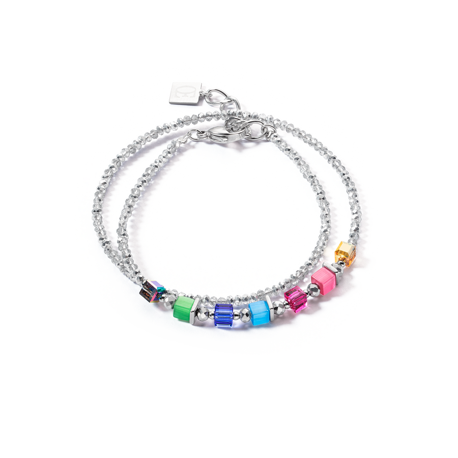 Joyful Colours Wrap bracciale argento rainbow