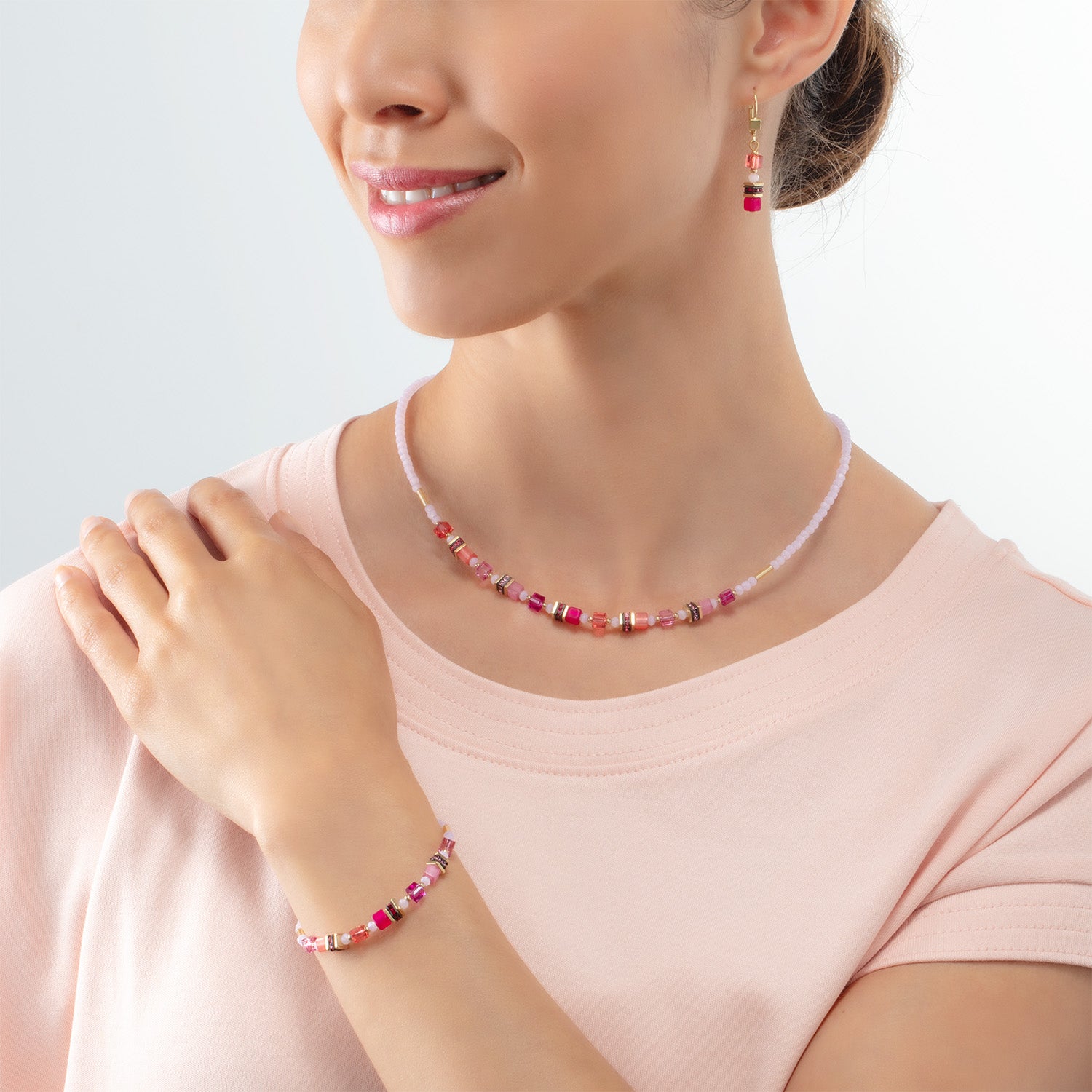 Collana Mini Cubes Magenta