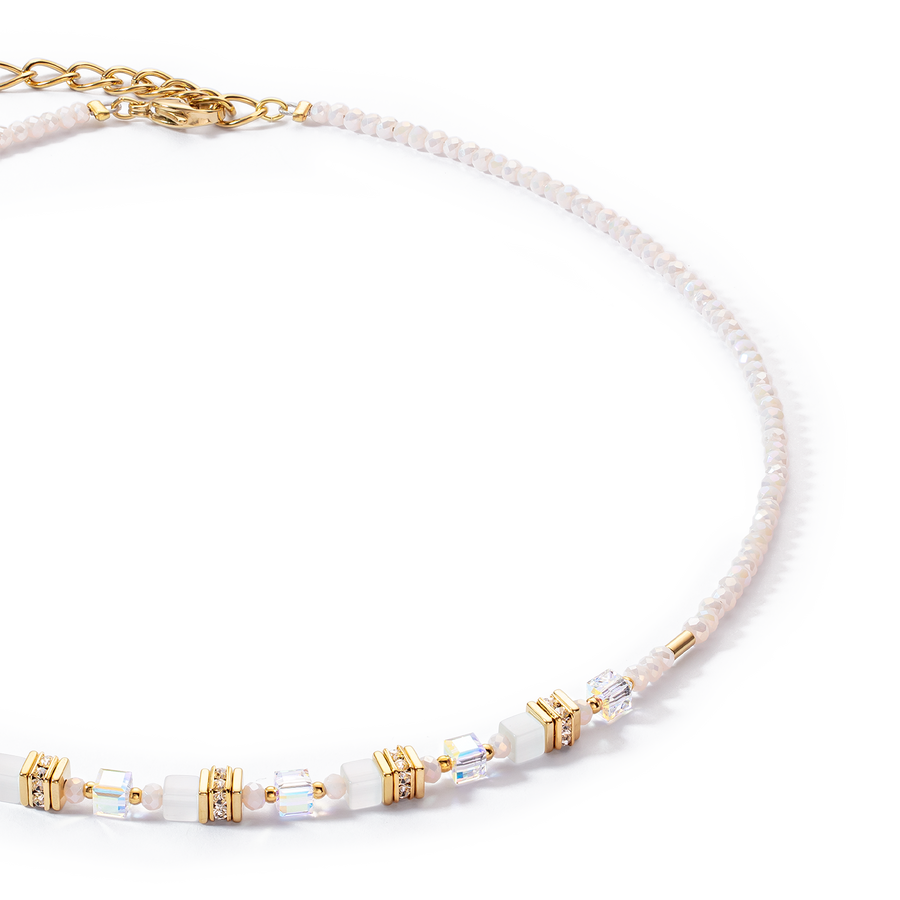 Collana Mini Cubes oro-bianco