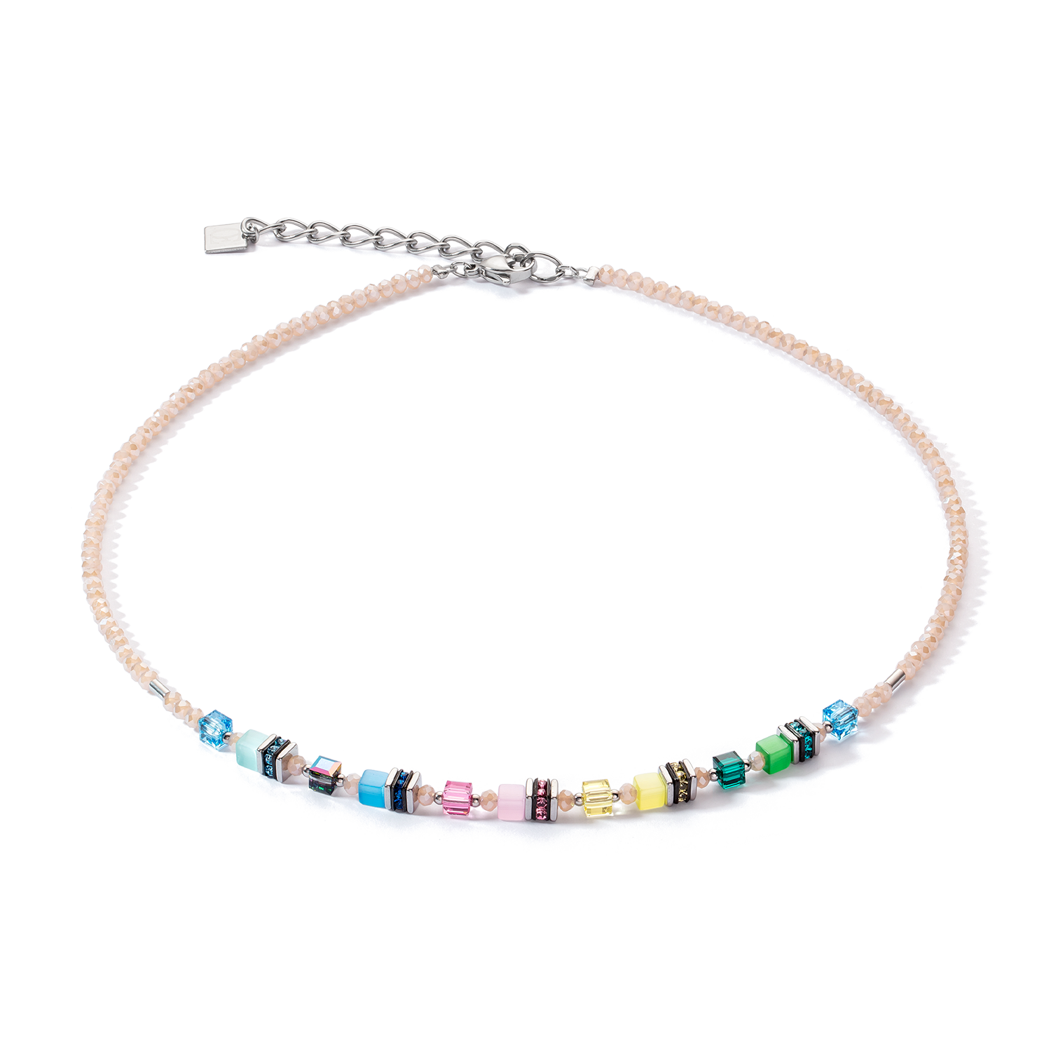 Collana Mini Cubes multicolor pastello