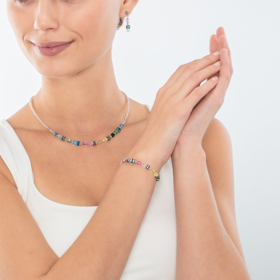 Collana Mini Cubes multicolor pastello