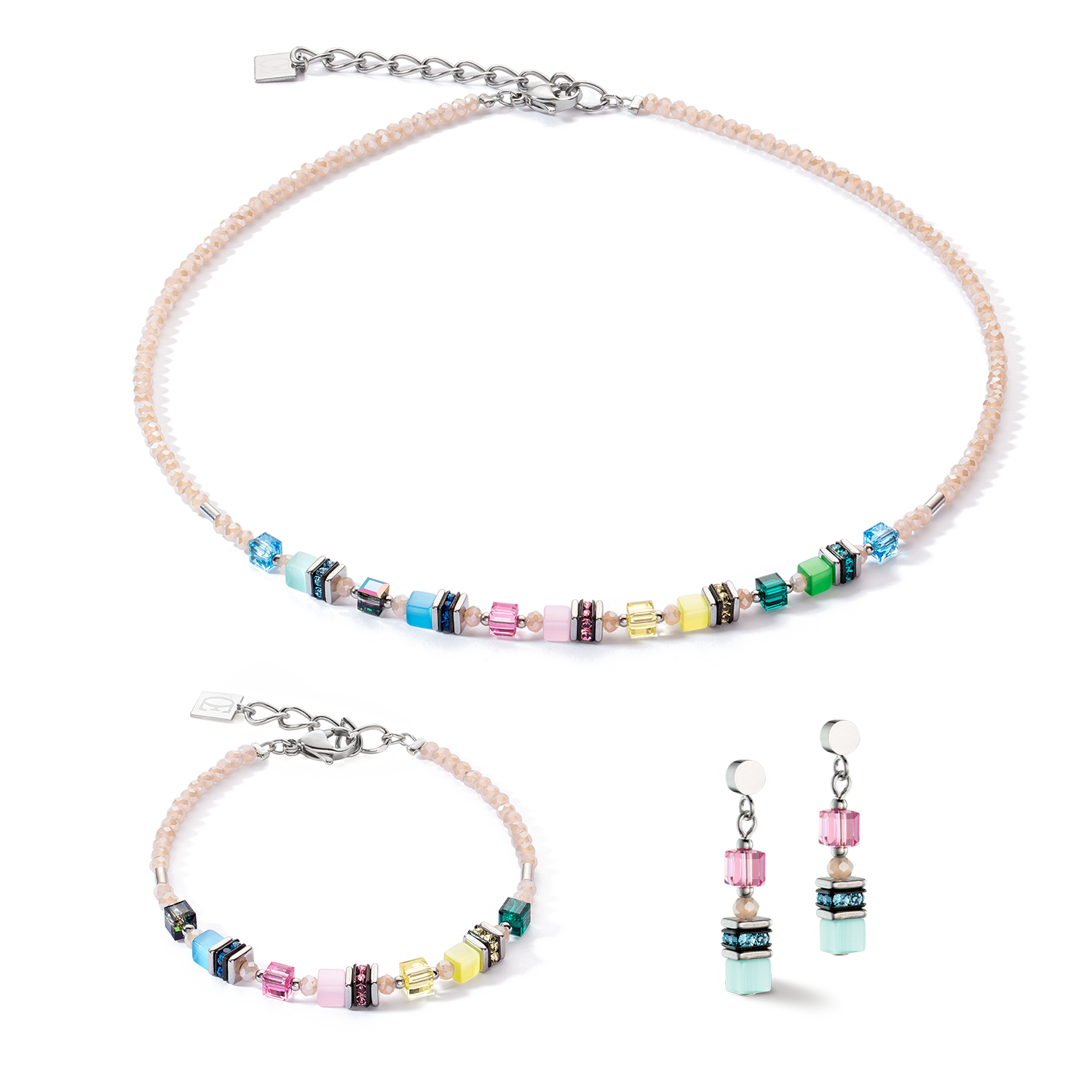 Orecchini Mini Cubes multicolor pastello