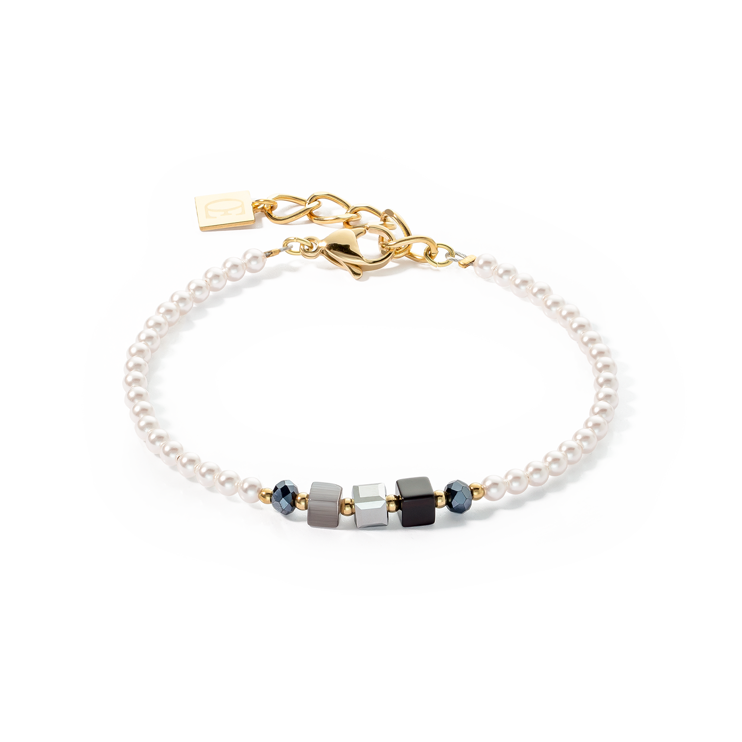 Bracciale Princess Pearls & Cubes oro-nero