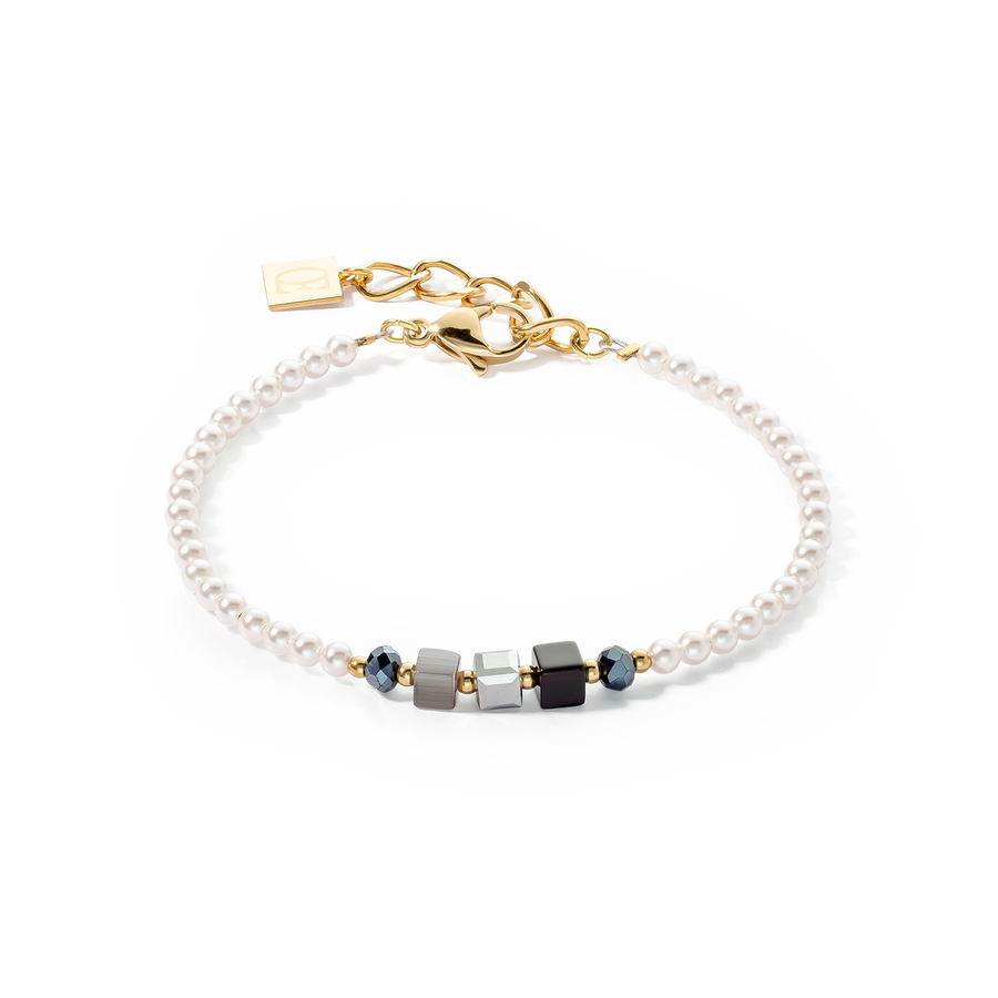 Bracciale Princess Pearls & Cubes oro-nero