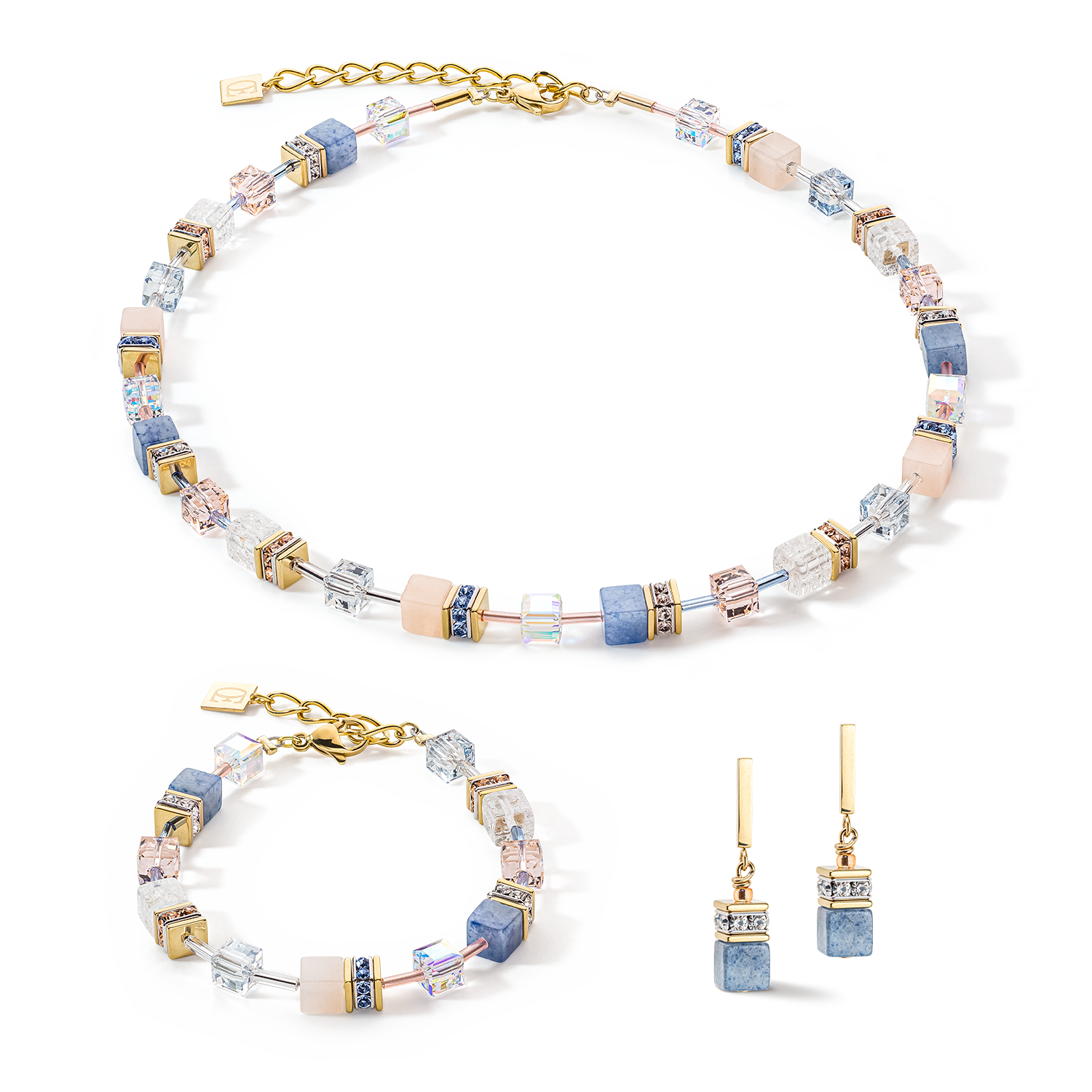 Collana GeoCUBE® Iconic Precious blu chiaro