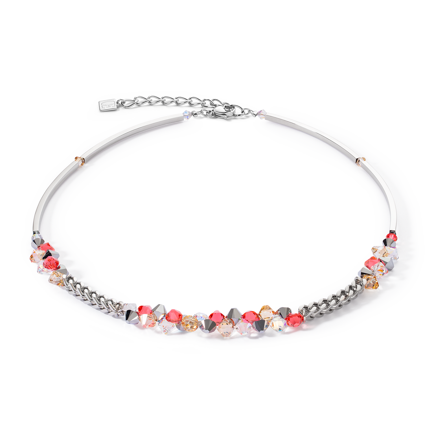 Collana Dancing Crystals & Chunky Chain rosso