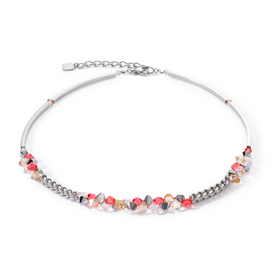 Collana Dancing Crystals & Chunky Chain rosso