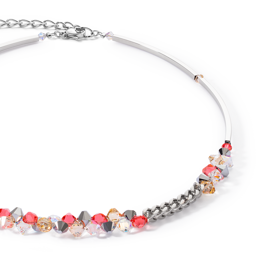 Collana Dancing Crystals & Chunky Chain rosso