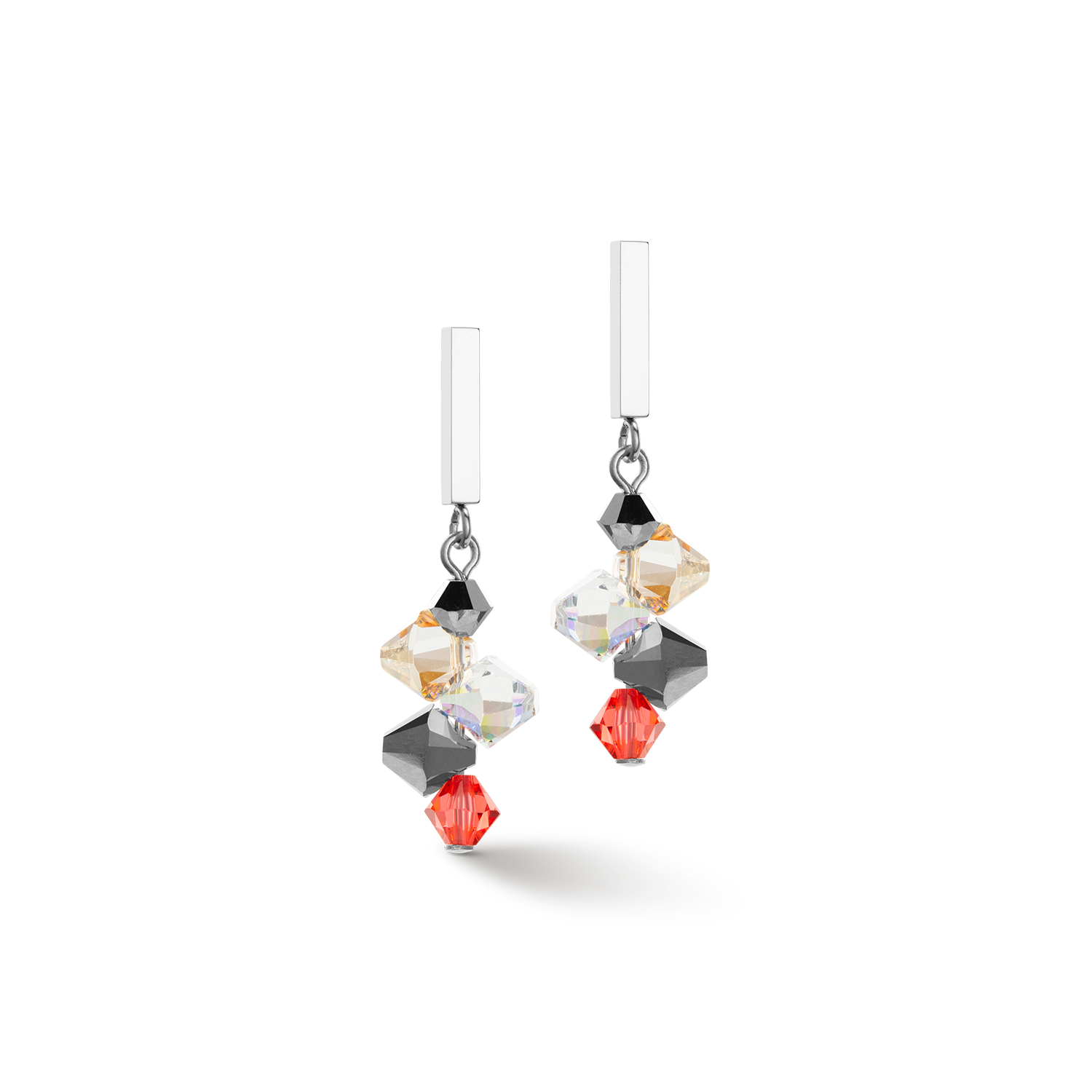 Orecchini Dancing Crystals & Chunky Chain rosso