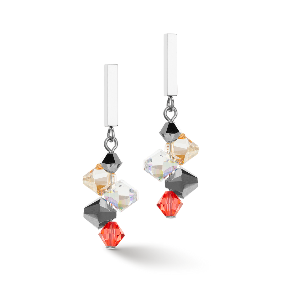 Orecchini Dancing Crystals & Chunky Chain rosso