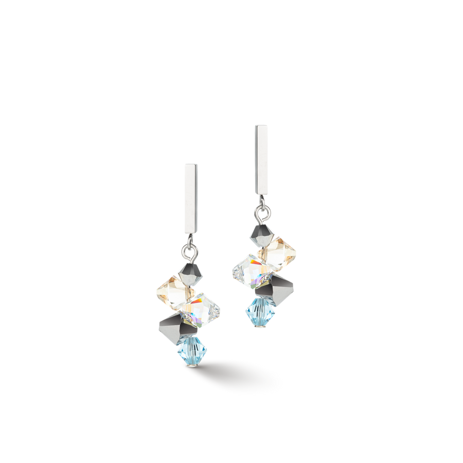 Orecchini Dancing Crystals & Chunky Chain aqua