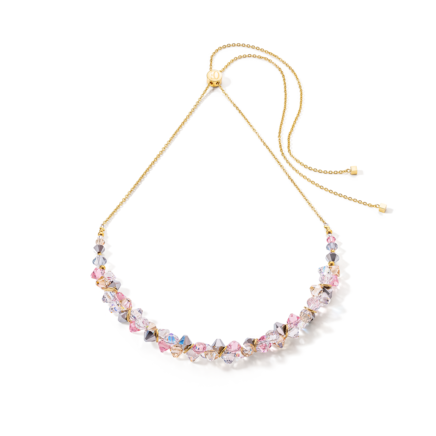 Collana Dancing Crystals oro rosa chiaro