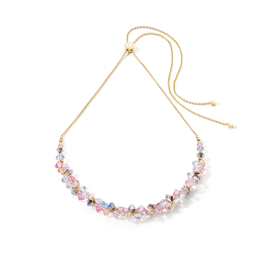 Collana Dancing Crystals oro rosa chiaro