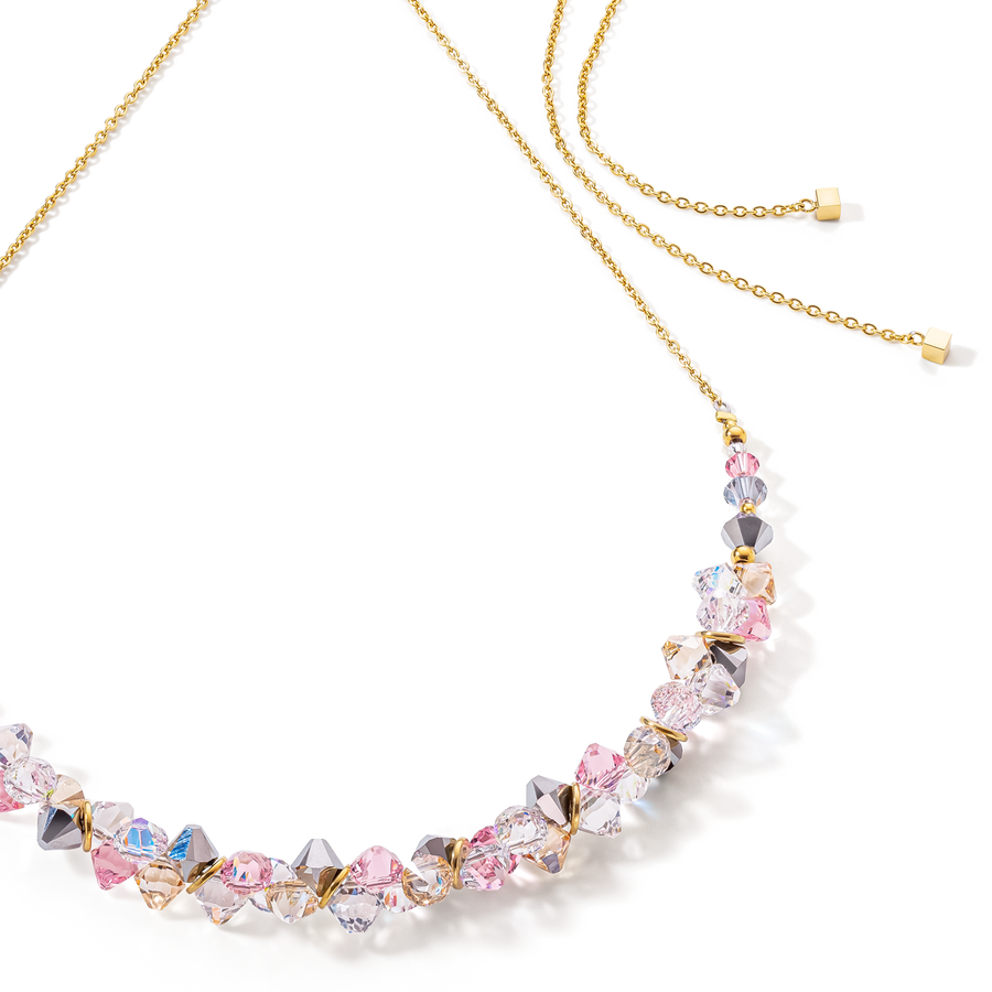 Collana Dancing Crystals oro rosa chiaro