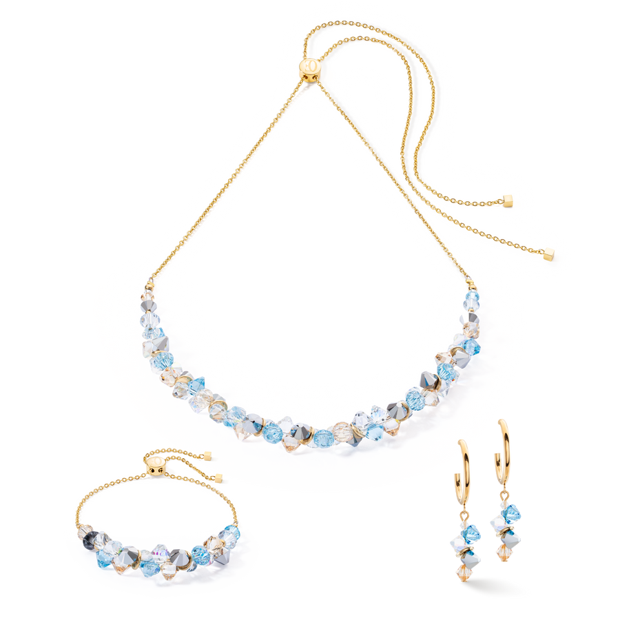 Collana Dancing Crystals oro aqua