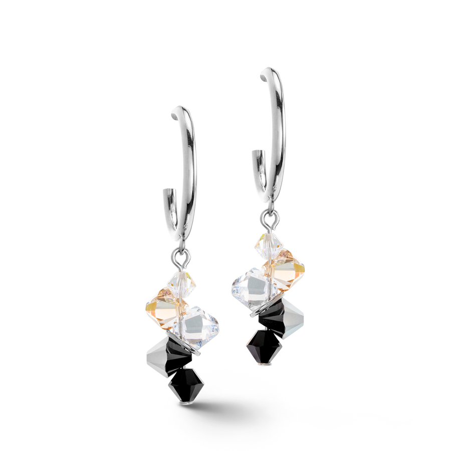 Orecchini Dancing Crystals argento nero